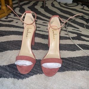 Taylor Rusty Rose Suede Ankle Strap Heels